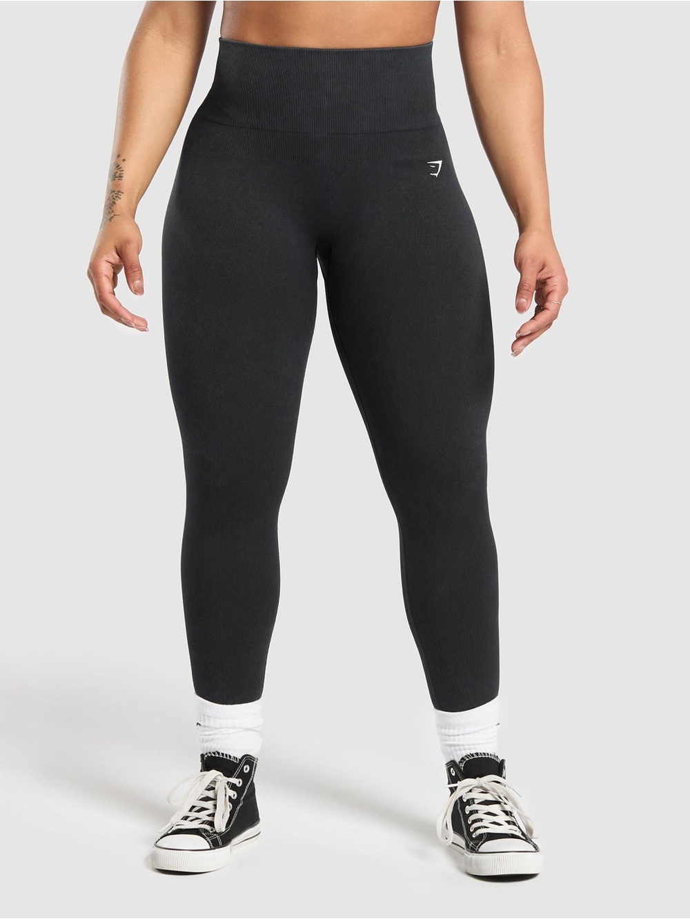 Gymshark Washed black gains seamless high rise leggings size L